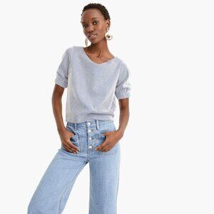 NWOT J. Crew Seersucker Blue Striped Top